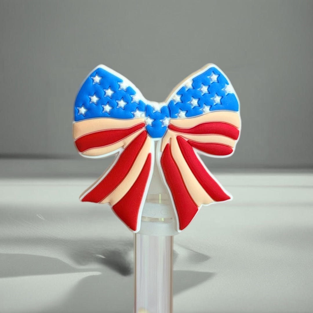 Stars & Stripes Coquette Straw Topper - The Nifty Little Finds - The Nifty Little Finds