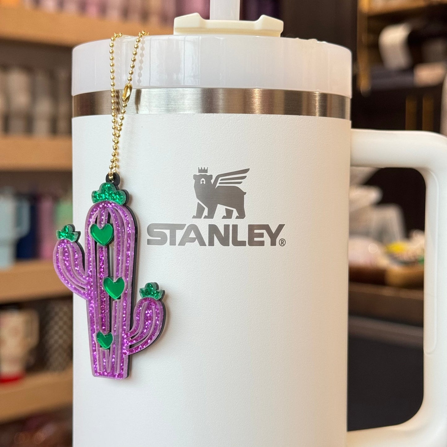 Sparkly Cactus Charm - Tumbler Handle Charm - The Nifty Little Finds - Charm - The Nifty Little Finds