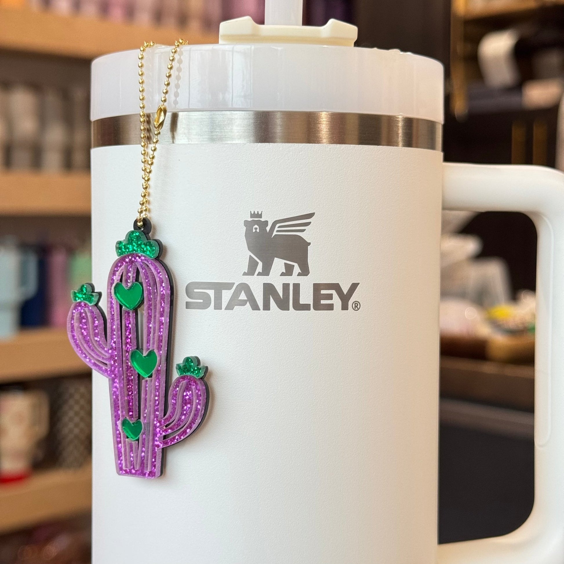 Sparkly Cactus Charm - Tumbler Handle Charm - The Nifty Little Finds - Charm - The Nifty Little Finds