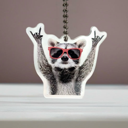 Peace Out Stay Trashy Raccoon- Tumbler Handle Charm - The Nifty Little Finds - Charm - The Nifty Little Finds