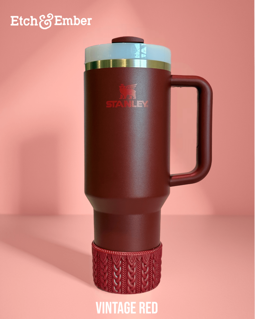 Vintage Red Macrame Boot - fits 20-40oz - The Nifty Little Finds - Boot - The Nifty Little Finds
