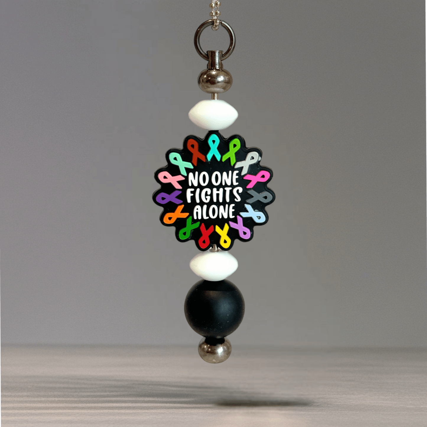 No One Fights Alone Bar Charm - Tumbler Handle Charm - The Nifty Little Finds - Charm - The Nifty Little Finds