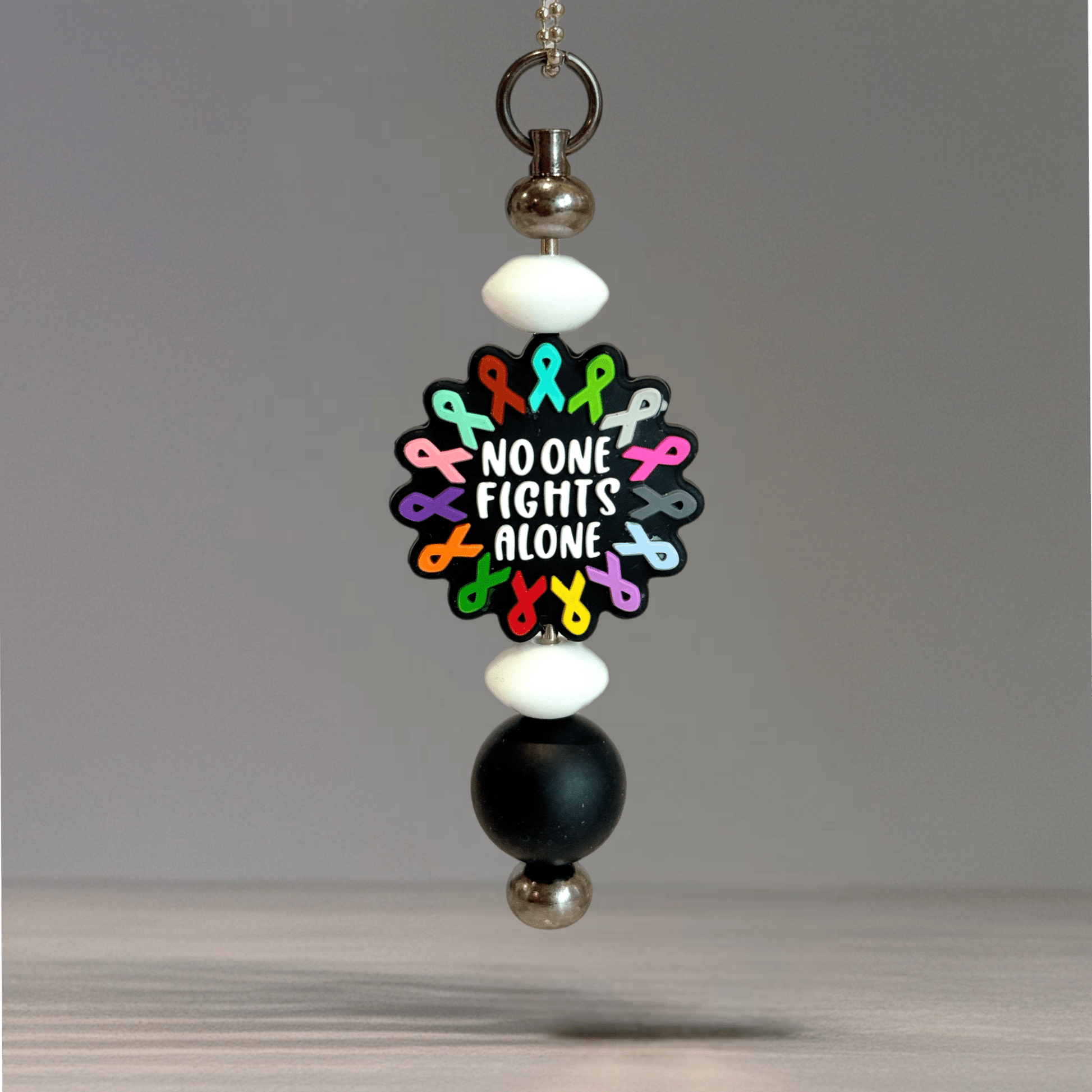 No One Fights Alone Bar Charm - Tumbler Handle Charm - The Nifty Little Finds - Charm - The Nifty Little Finds