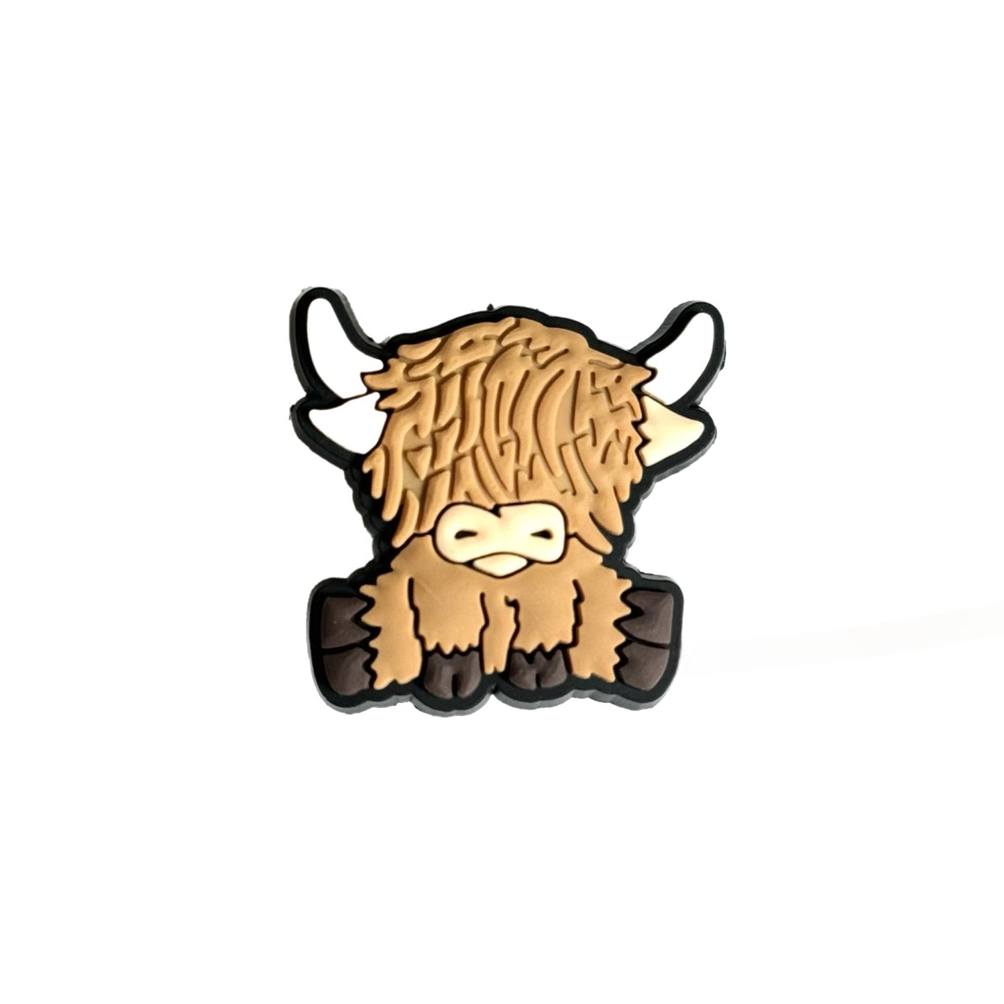 Highland Cow Straw Topper black white - The Nifty Little Finds - The Nifty Little Finds