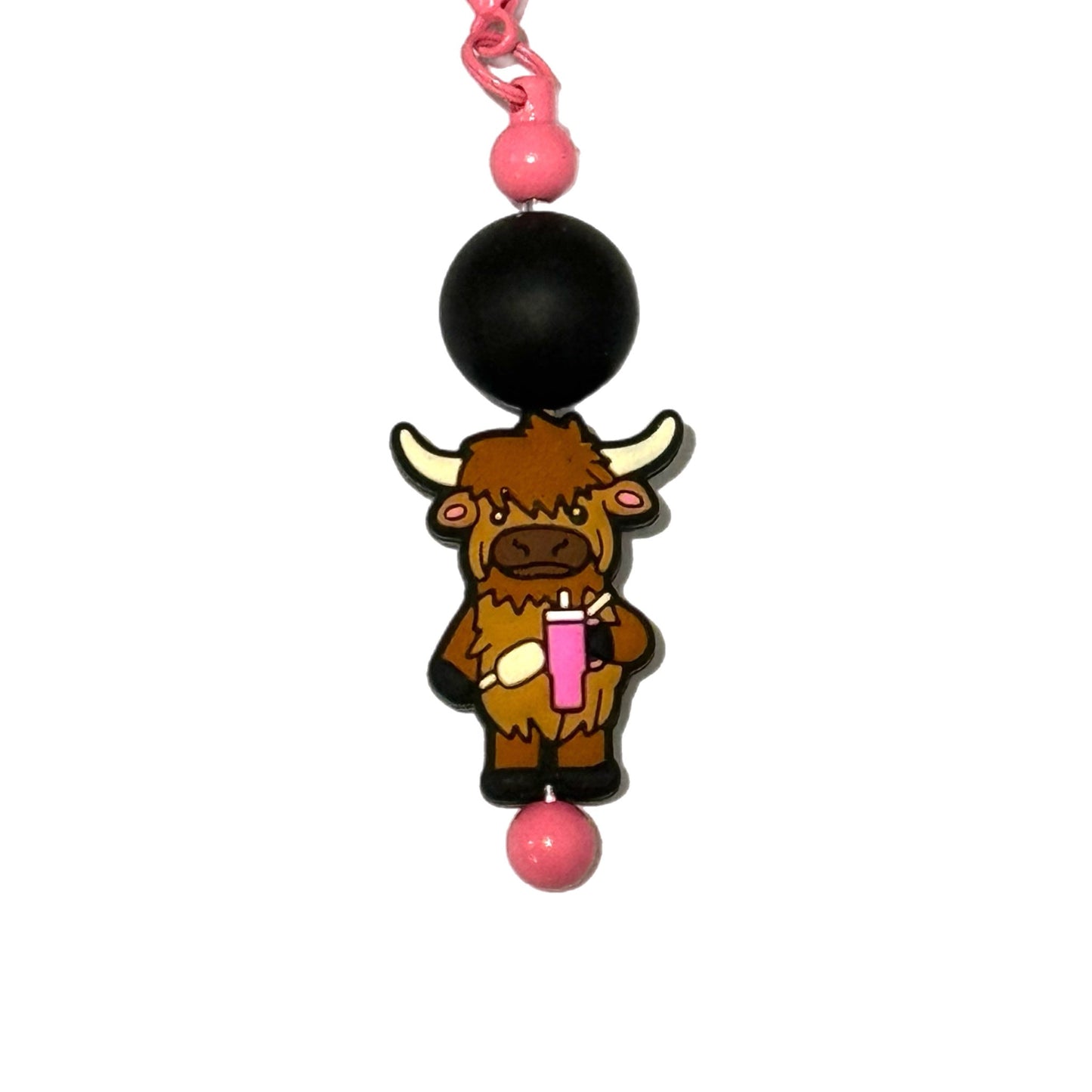 TRENDY HIGHLAND COW Charm - Tumbler Handle Charm - The Nifty Little Finds - Charm - The Nifty Little Finds