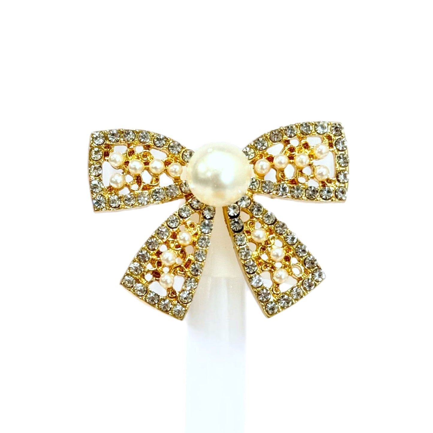 Diamonds & Pearls Bow Deluxe Metal Straw Topper - The Nifty Little Finds - Deluxe Straw Topper - The Nifty Little Finds