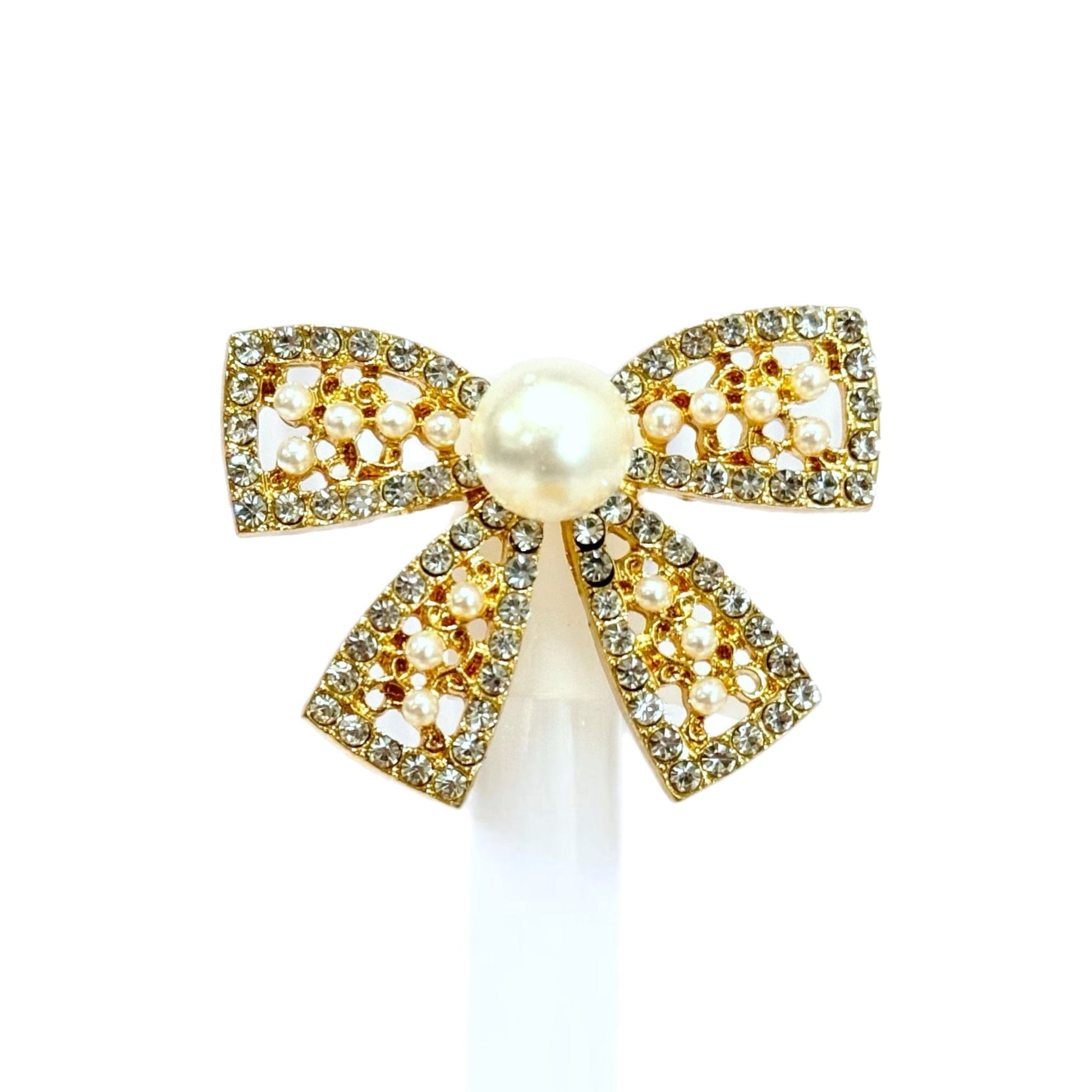 Diamonds & Pearls Bow Deluxe Metal Straw Topper - The Nifty Little Finds - Deluxe Straw Topper - The Nifty Little Finds