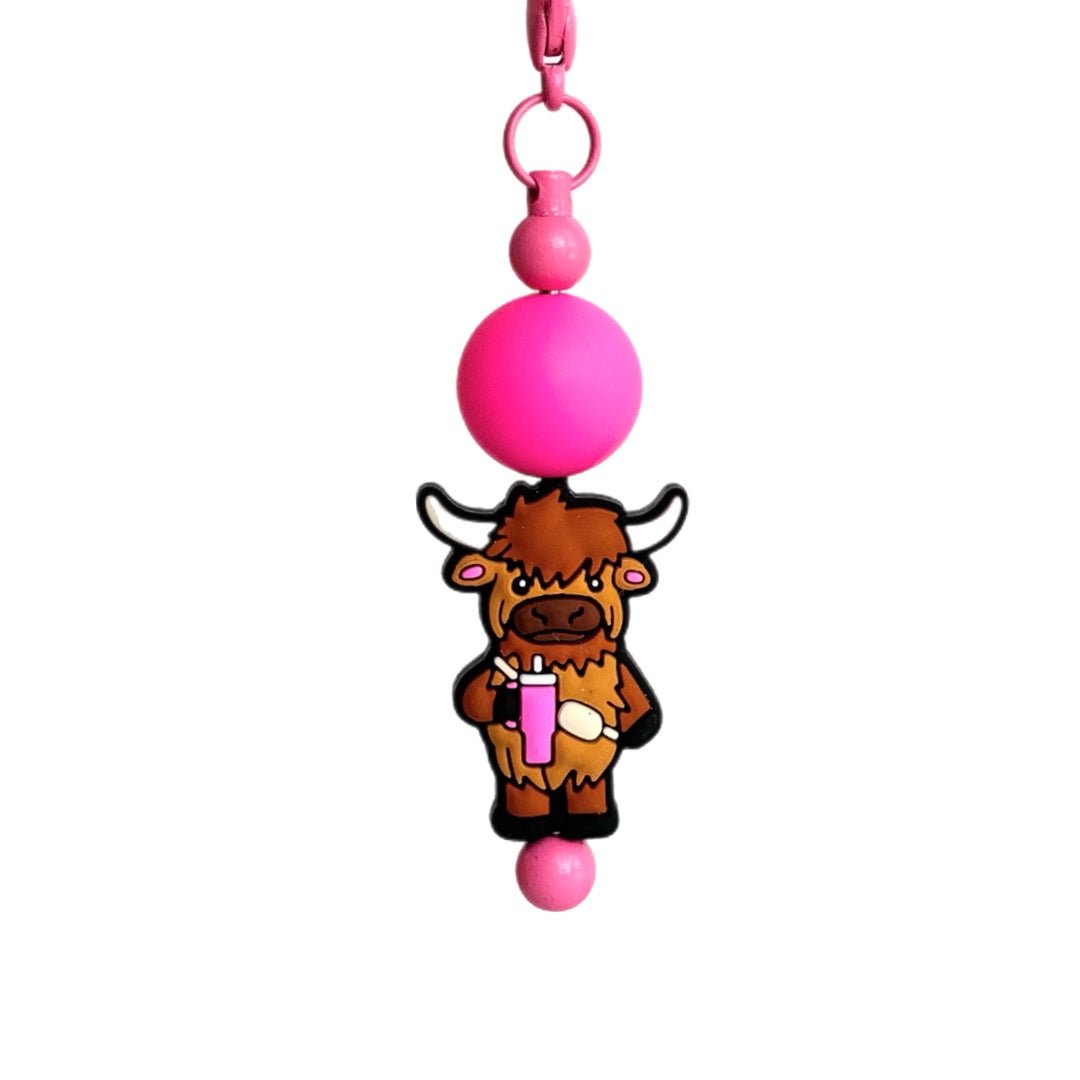 TRENDY HIGHLAND COW Charm - Tumbler Handle Charm - The Nifty Little Finds - Charm - The Nifty Little Finds
