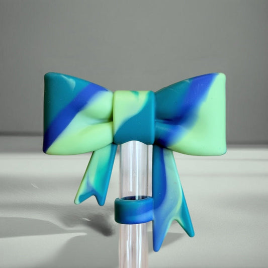 Coastal Teal 3D Bow Straw Topper - The Nifty Little Finds - 3D Bow Straw Topper - The Nifty Little Finds