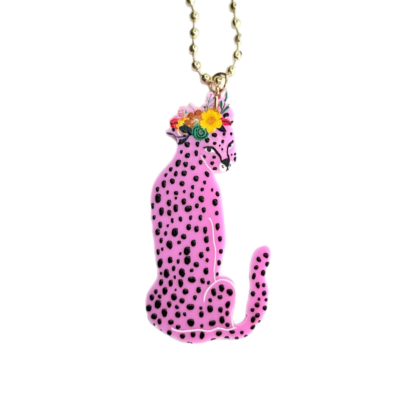 Pink Leopard Charm - Tumbler Handle Charm - The Nifty Little Finds - Charm - The Nifty Little Finds