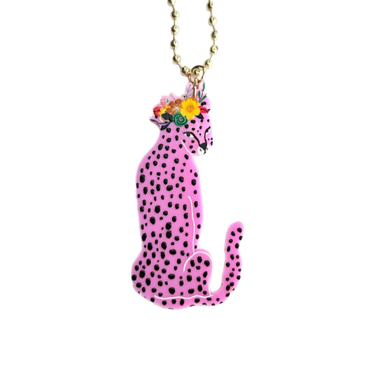 Pink Leopard Charm - Tumbler Handle Charm - The Nifty Little Finds - Charm - The Nifty Little Finds