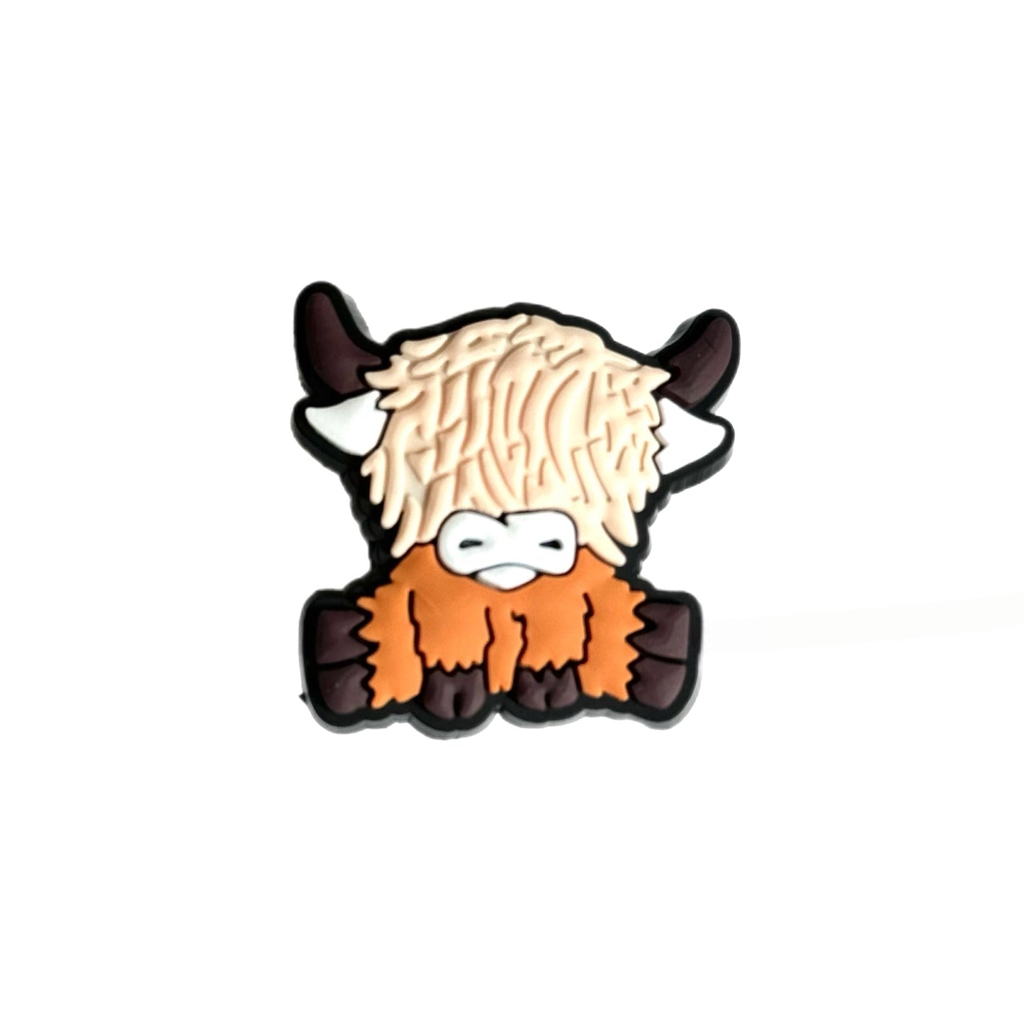 Highland Cow Straw Topper black white - The Nifty Little Finds - The Nifty Little Finds
