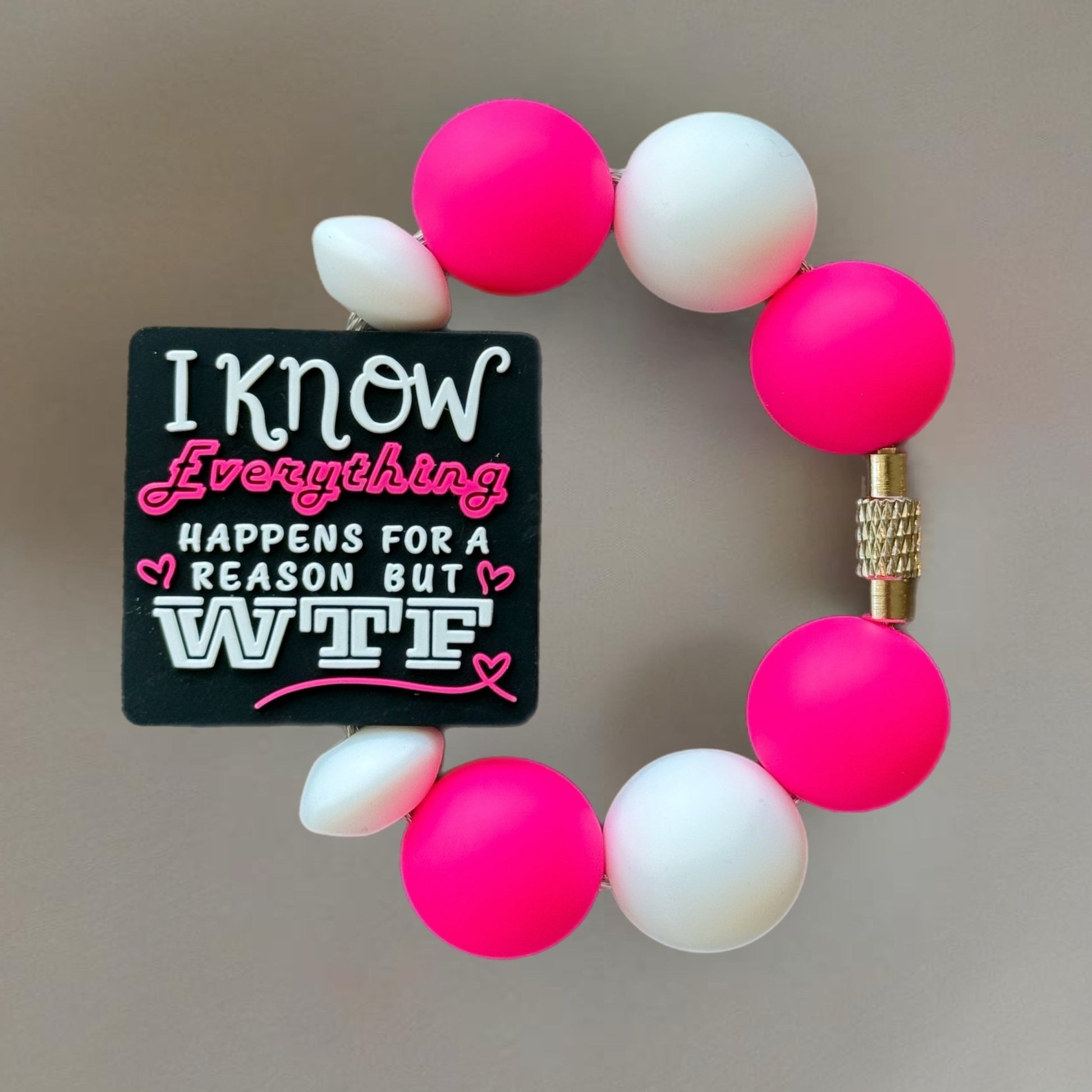 Everything happens for a reason, but WTF? Handle Bracelet - Tumbler Handle Charm - The Nifty Little Finds - Charm - The Nifty Little Finds
