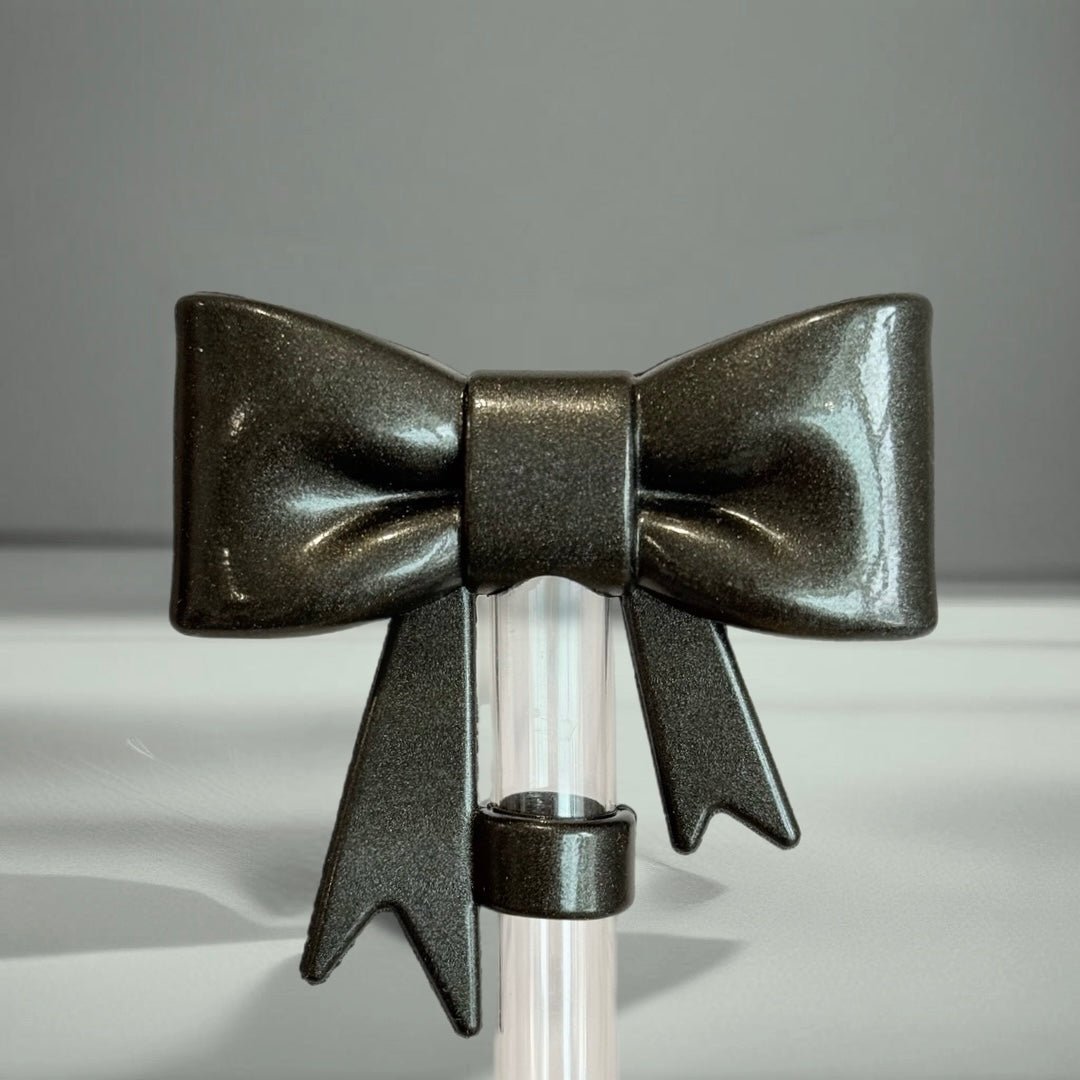 Onyx Shimmer 3D Bow Straw Topper - The Nifty Little Finds - 3D Bow Straw Topper - The Nifty Little Finds