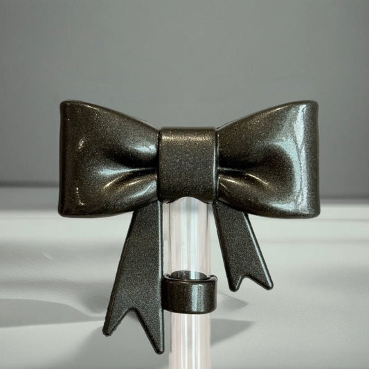 Onyx Shimmer 3D Bow Straw Topper - The Nifty Little Finds - 3D Bow Straw Topper - The Nifty Little Finds