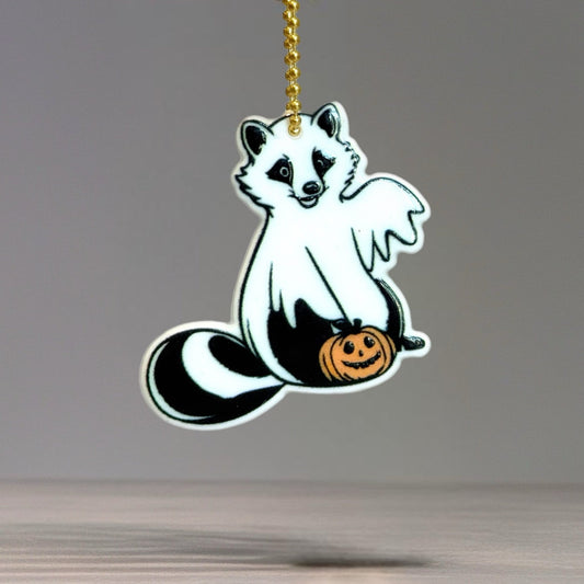 Ghost Raccoon Halloween Charm - Tumbler Handle Charm - The Nifty Little Finds - Charm - The Nifty Little Finds