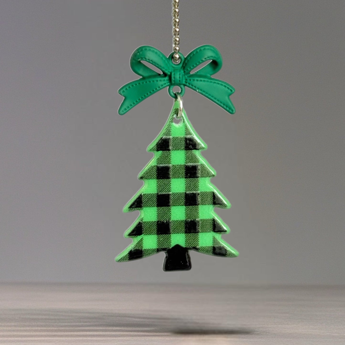 Green Plaid Christmas Tree Charm - Tumbler Handle Charm - The Nifty Little Finds - Charm - The Nifty Little Finds