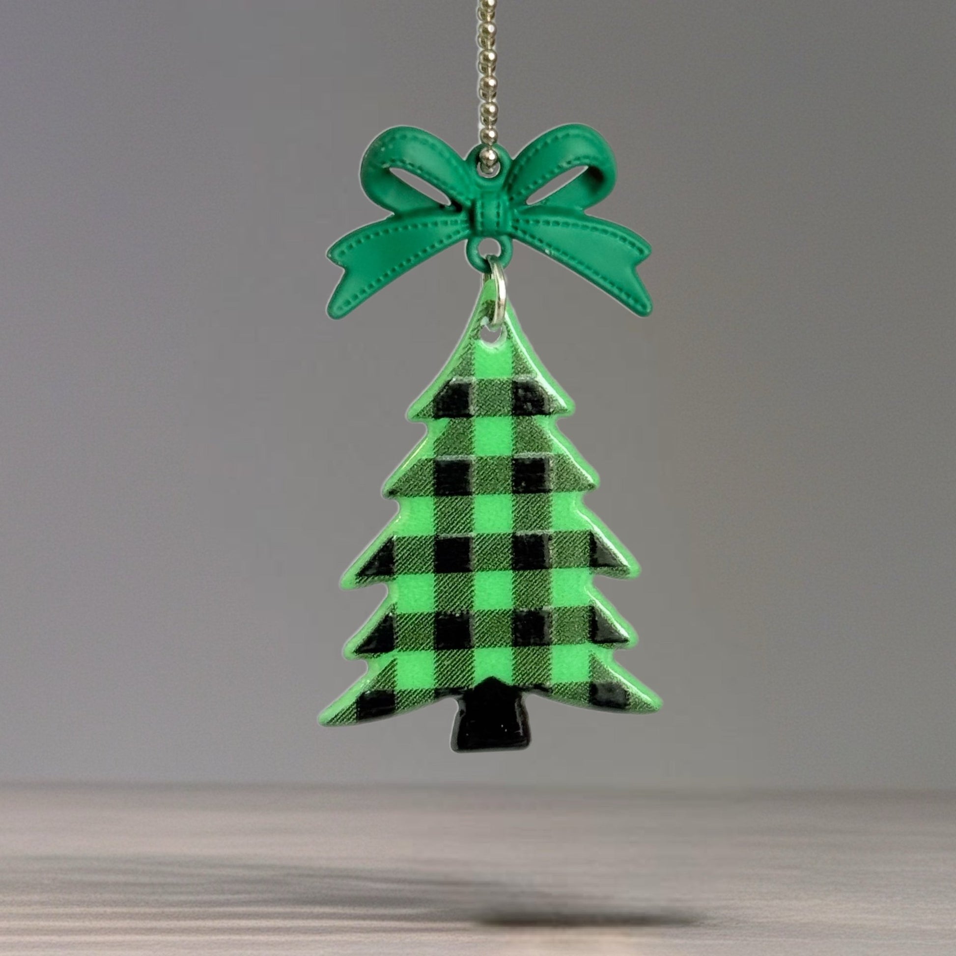 Green Plaid Christmas Tree Charm - Tumbler Handle Charm - The Nifty Little Finds - Charm - The Nifty Little Finds