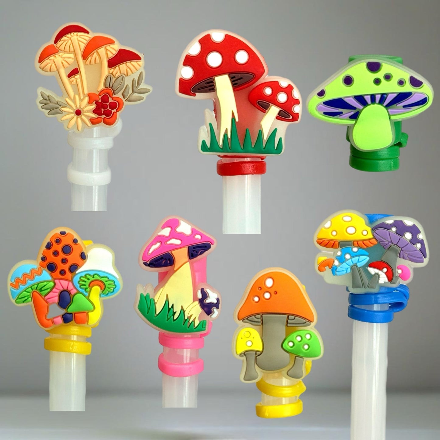 Mushrooms Straw Toppers - The Nifty Little Finds - The Nifty Little Finds