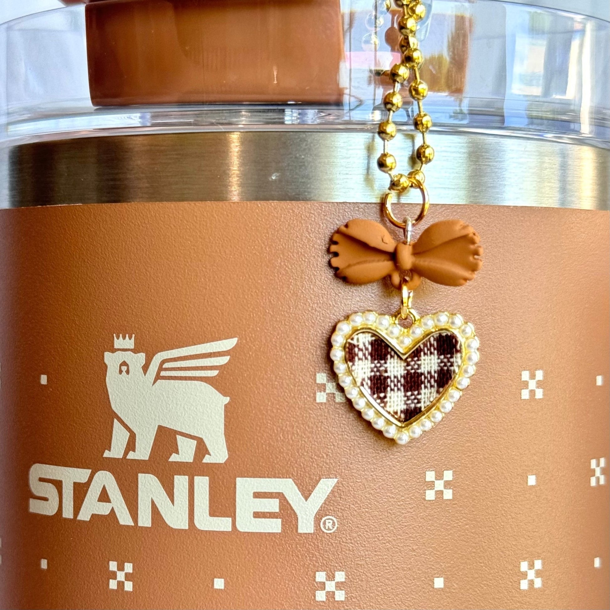Pearl Heart Plaid - Tumbler Handle Charms - The Nifty Little Finds - Charm - The Nifty Little Finds