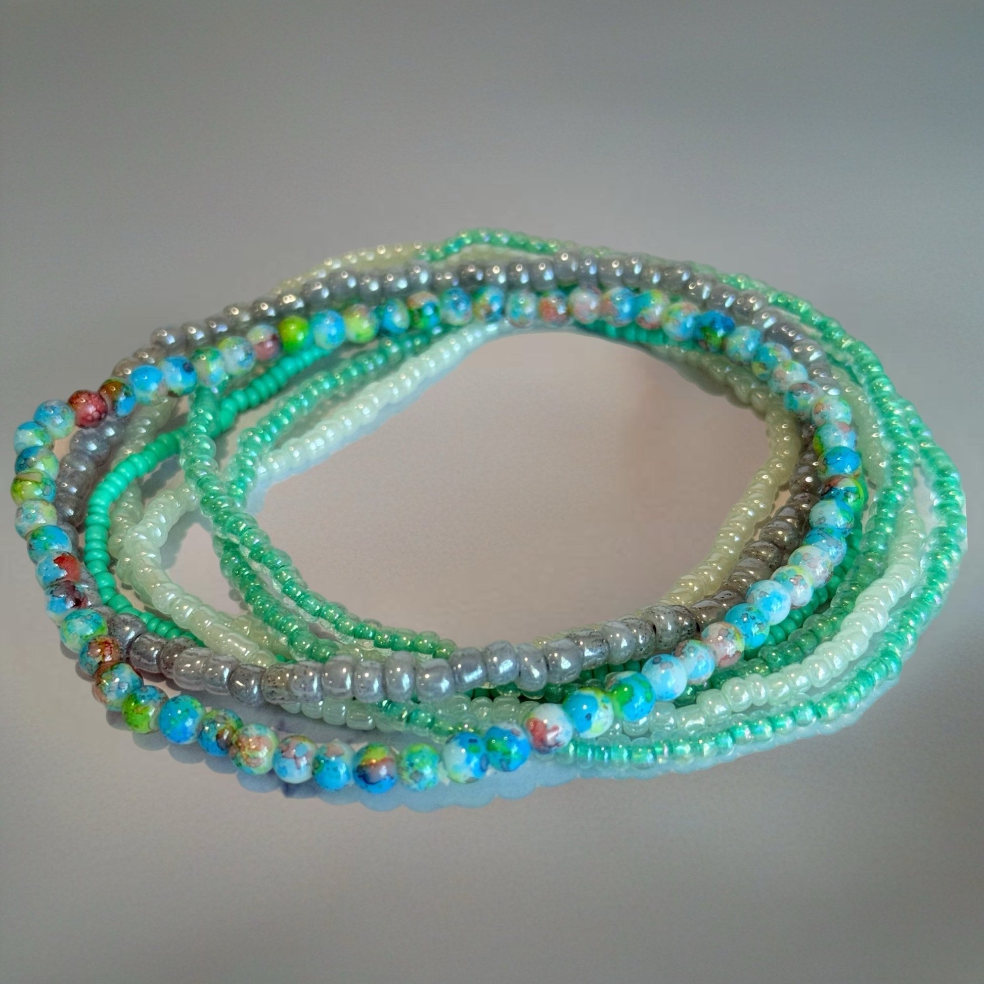 Turquoise Trails Tumbler Bracelet Stack - The Nifty Little Finds - Bracelet - The Nifty Little Finds