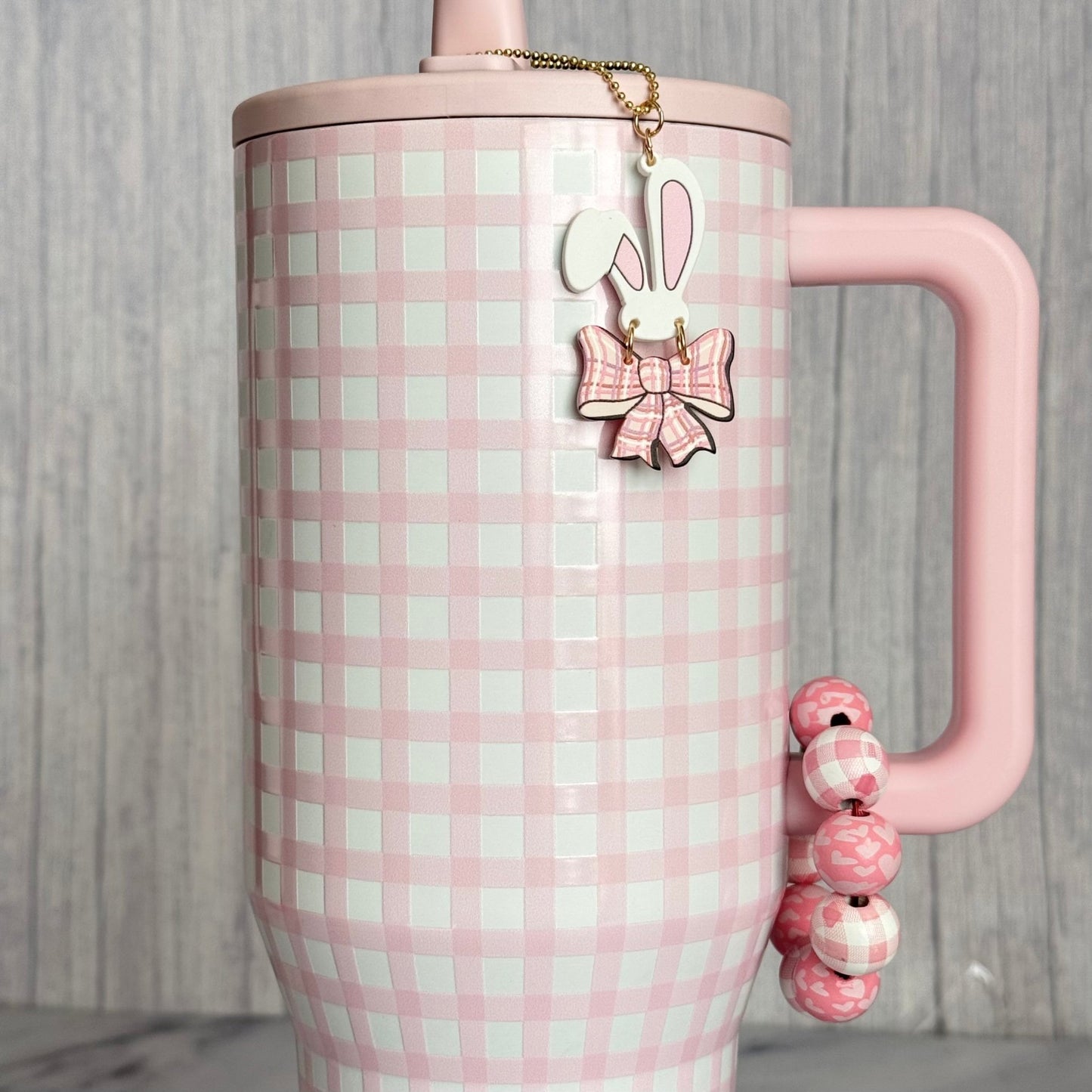 Coquette Bunny Charm - Tumbler Handle Charm - The Nifty Little Finds - Charm - The Nifty Little Finds