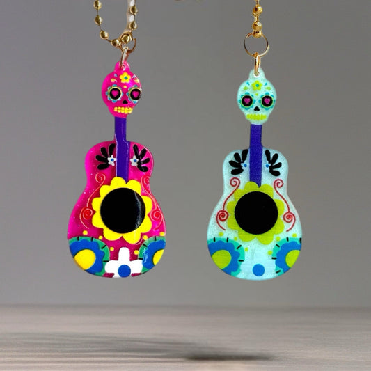 Sugar Skull Guitar Charm - Tumbler Handle Charm - The Nifty Little Finds - Charm - The Nifty Little Finds