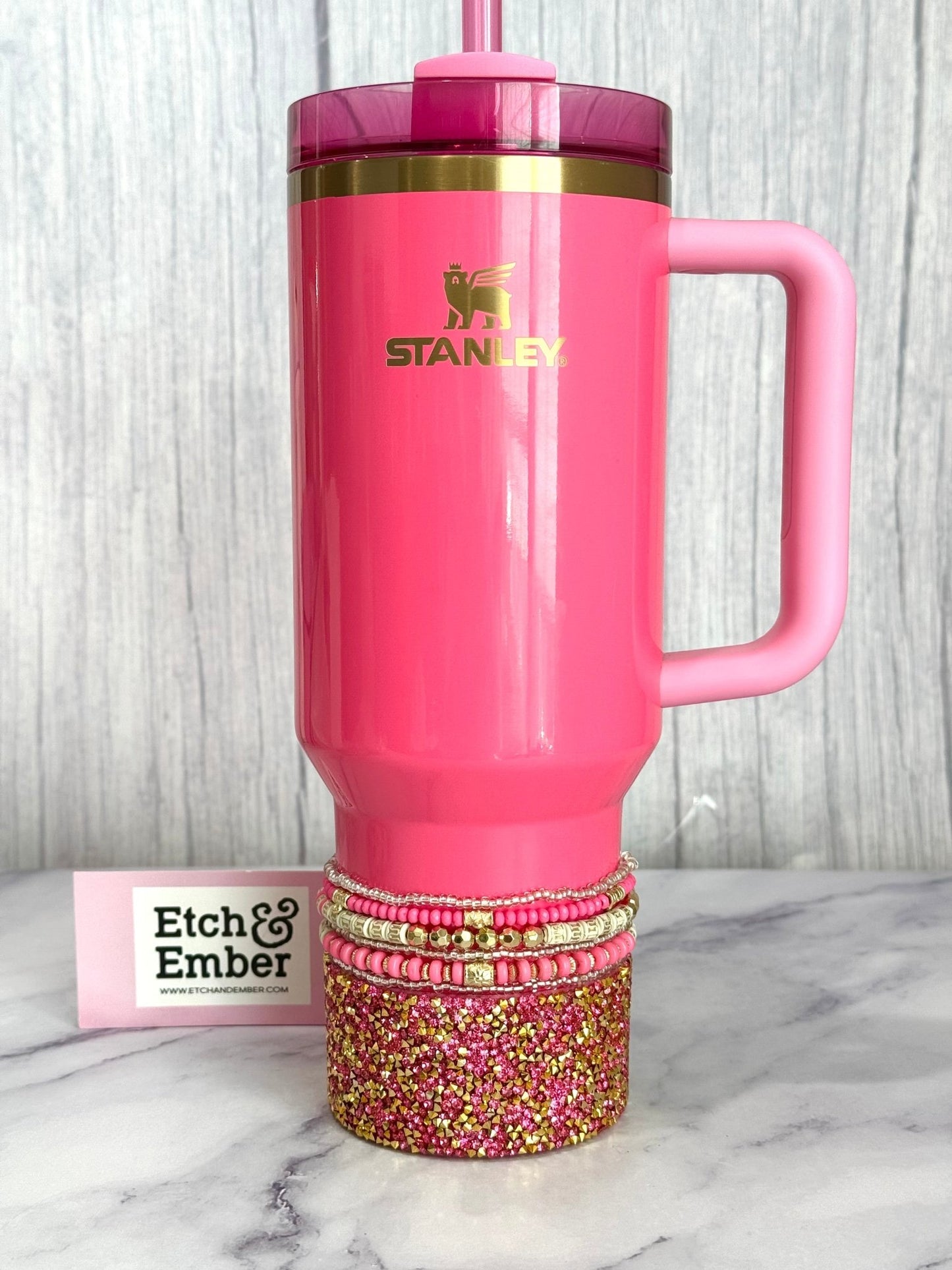 Pink & Gold Tumbler Bracelet Stack -fits 30-40oz - The Nifty Little Finds - Bracelet - The Nifty Little Finds