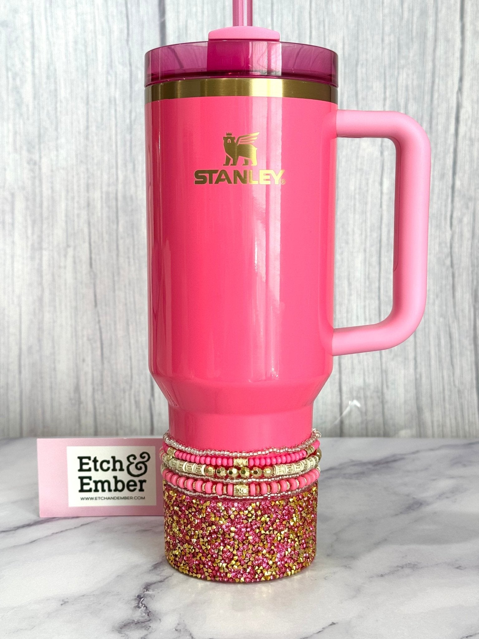 Pink & Gold Tumbler Bracelet Stack -fits 30-40oz - The Nifty Little Finds - Bracelet - The Nifty Little Finds