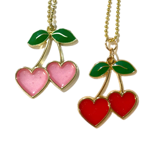 Cherry Heart Charm - Tumbler Handle Charm - The Nifty Little Finds - Charm - The Nifty Little Finds