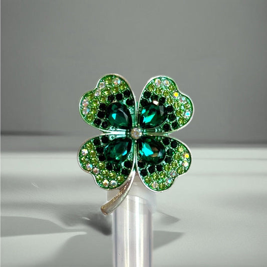 Green Bling Clover Straw Topper - The Nifty Little Finds - Deluxe Straw Topper - The Nifty Little Finds
