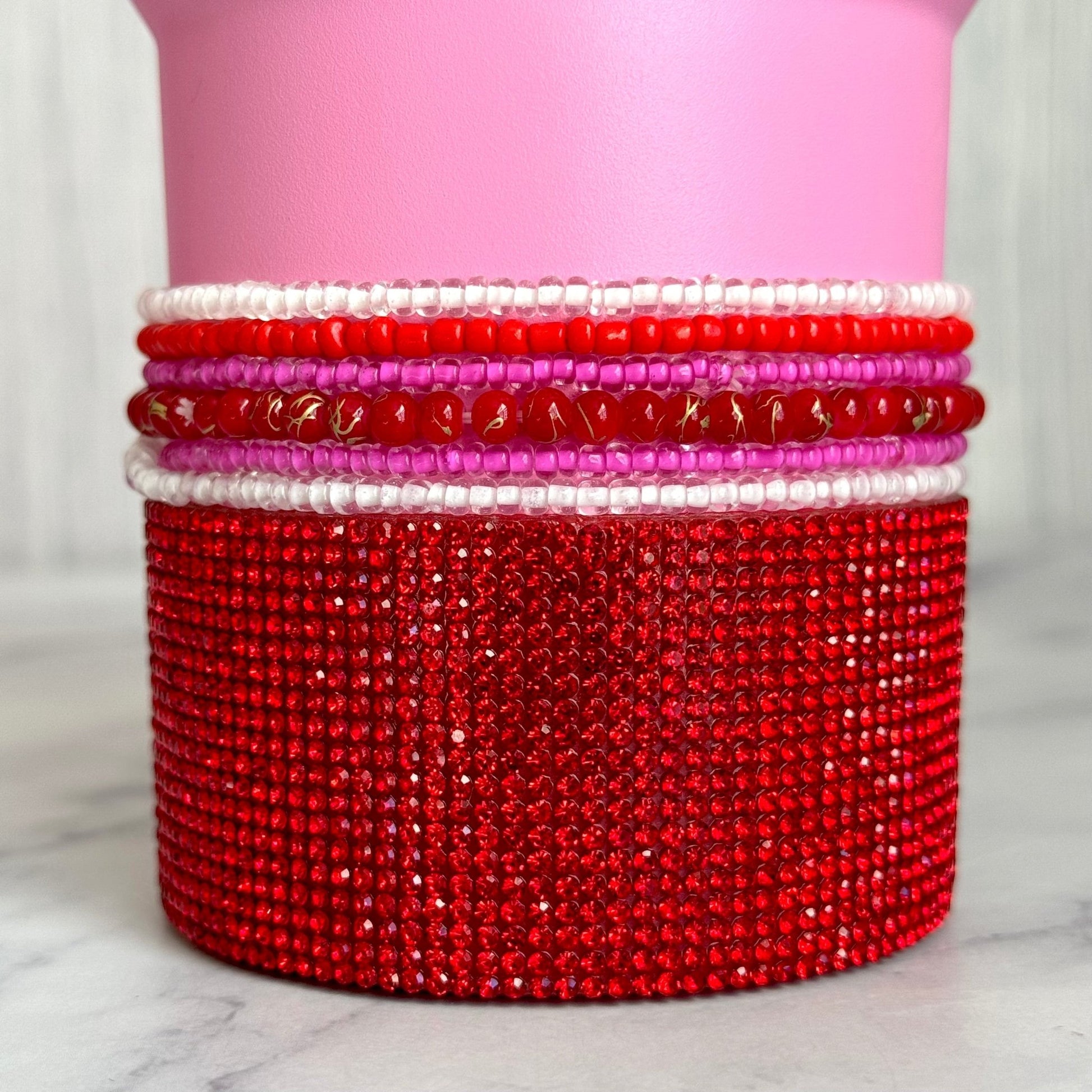 Pink & Red Tumbler Bracelet Stack -fits 30-40oz - The Nifty Little Finds - Bracelet - The Nifty Little Finds