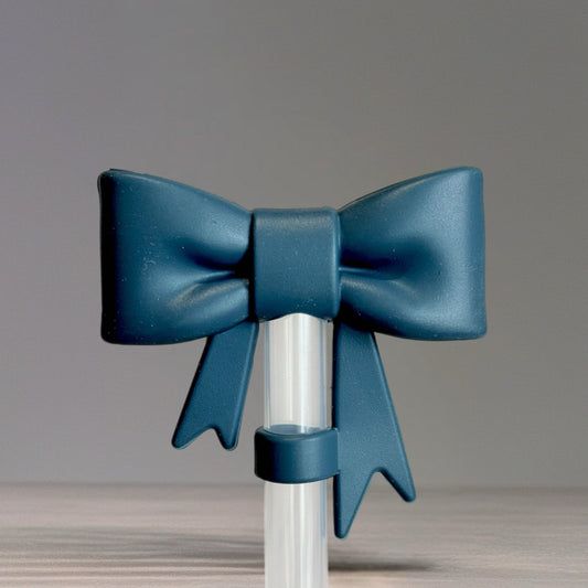 Navy Blue 3D Bow Straw Topper - The Nifty Little Finds - 3D Bow Straw Topper - The Nifty Little Finds