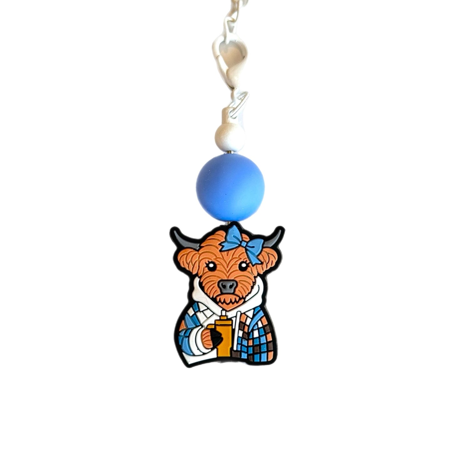 TRENDY HIGHLAND COW Charm - Tumbler Handle Charm - The Nifty Little Finds - Charm - The Nifty Little Finds