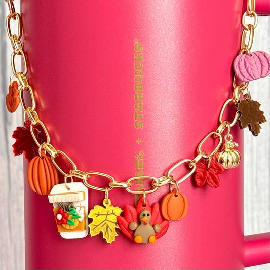 Fall Vibes Deluxe Tumbler Charm Necklace - The Nifty Little Finds - Necklace - The Nifty Little Finds