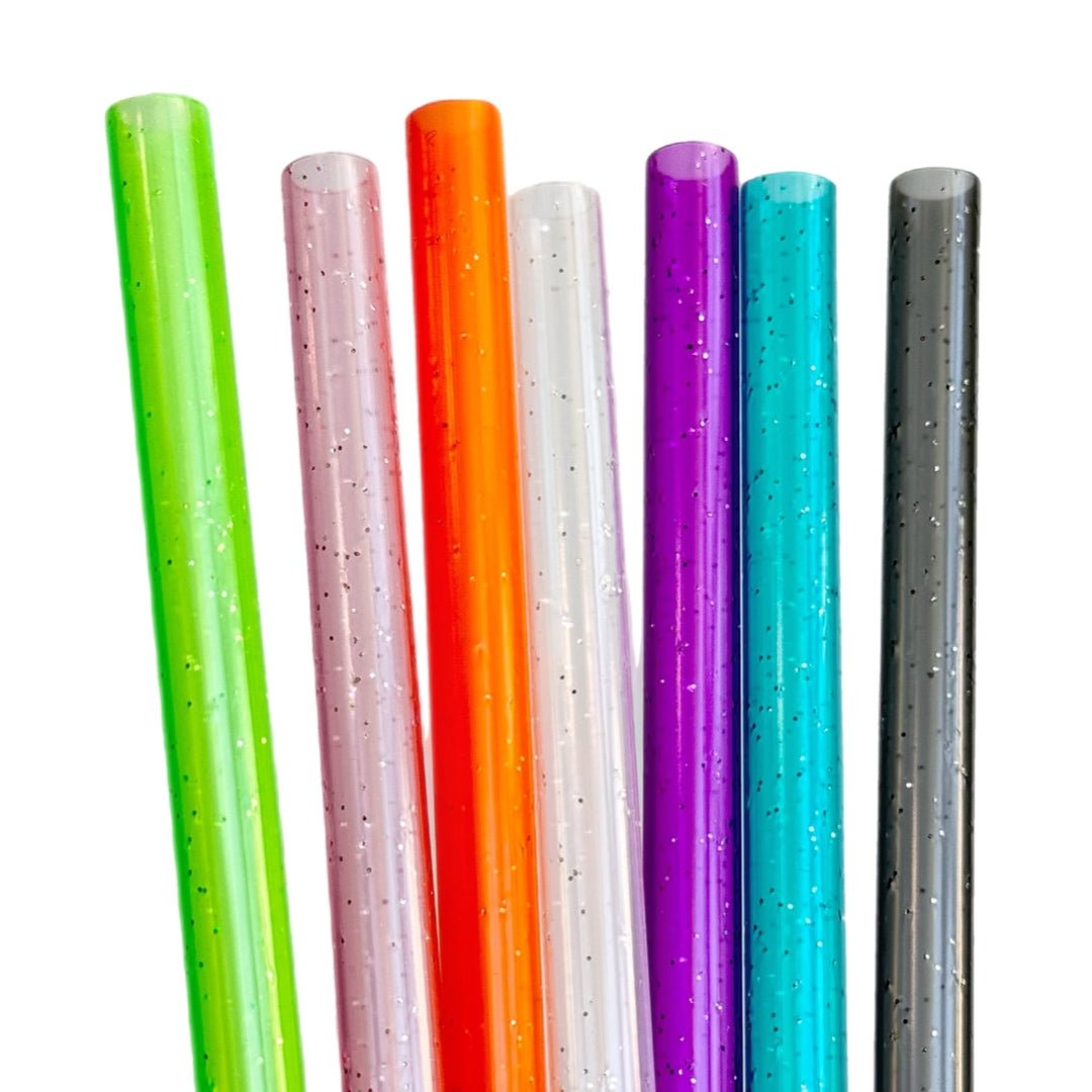 Glitter Straw Set - 40oz 10mm diameter tumbler straws - The Nifty Little Finds - The Nifty Little Finds
