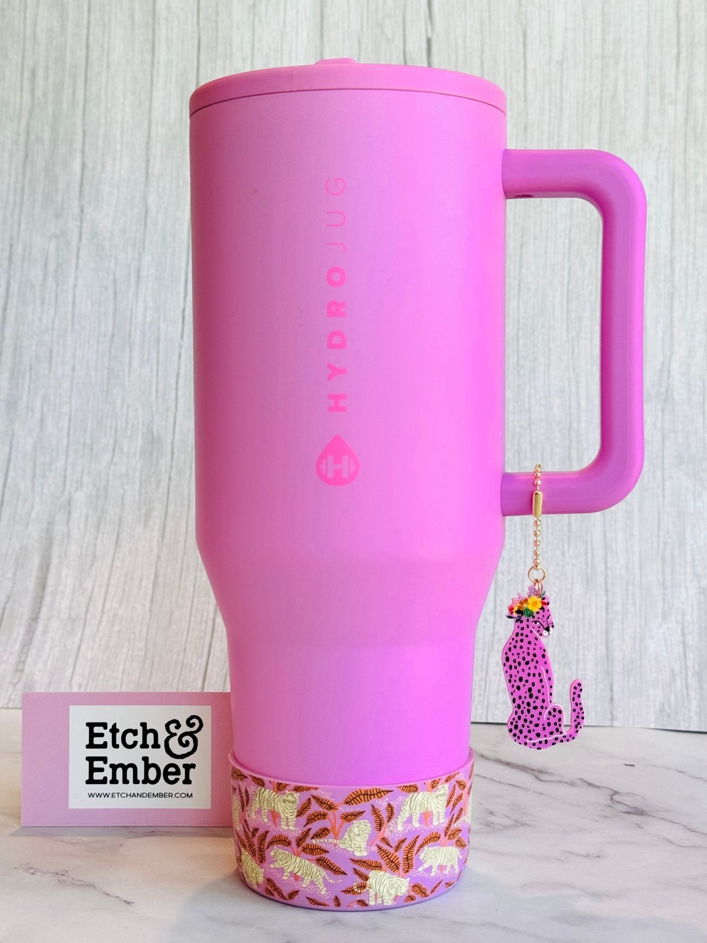 Pink Leopard Charm - Tumbler Handle Charm - The Nifty Little Finds - Charm - The Nifty Little Finds