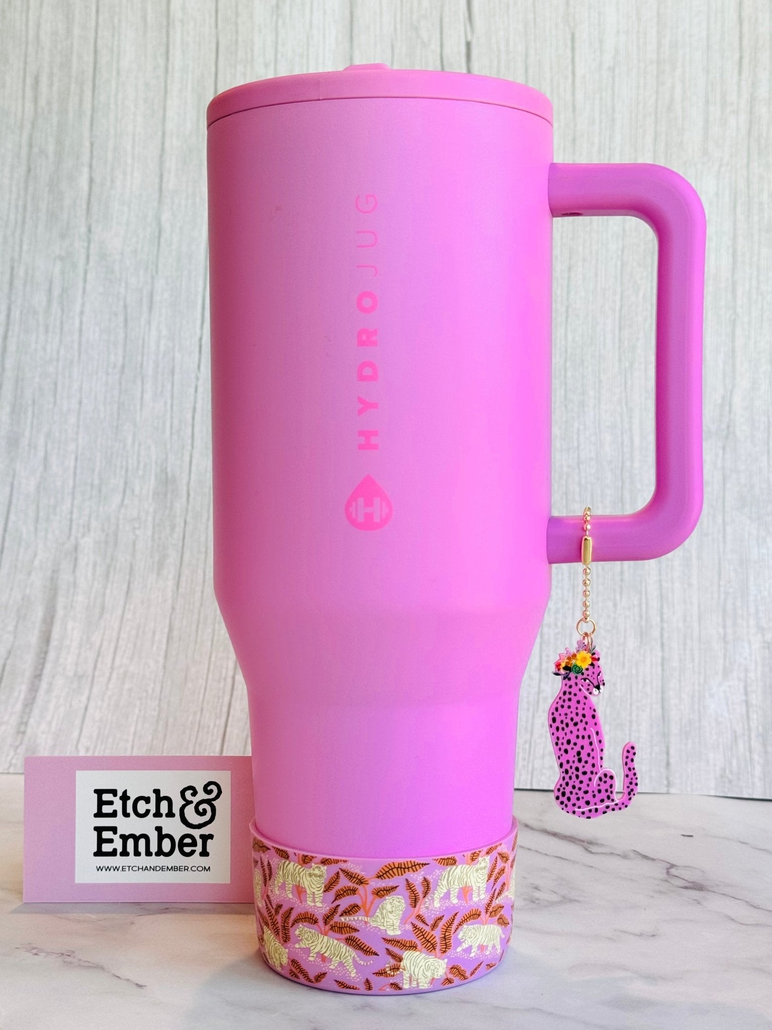 Pink Leopard Charm - Tumbler Handle Charm - The Nifty Little Finds - Charm - The Nifty Little Finds