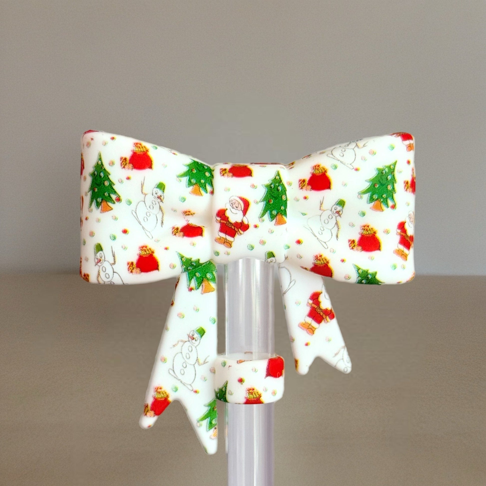 St. Nick Christmas 3D Bow Straw Topper - The Nifty Little Finds - 3D Bow Straw Topper - The Nifty Little Finds