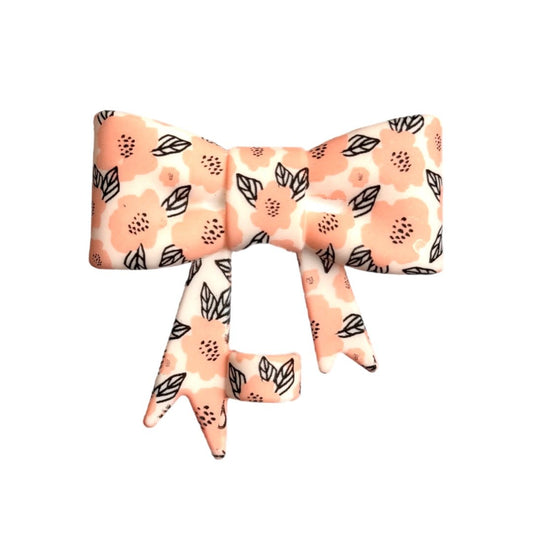 Peach Floral 3D Bow Straw Topper **Hydroprinted** - The Nifty Little Finds - 3D Bow Straw Topper - The Nifty Little Finds