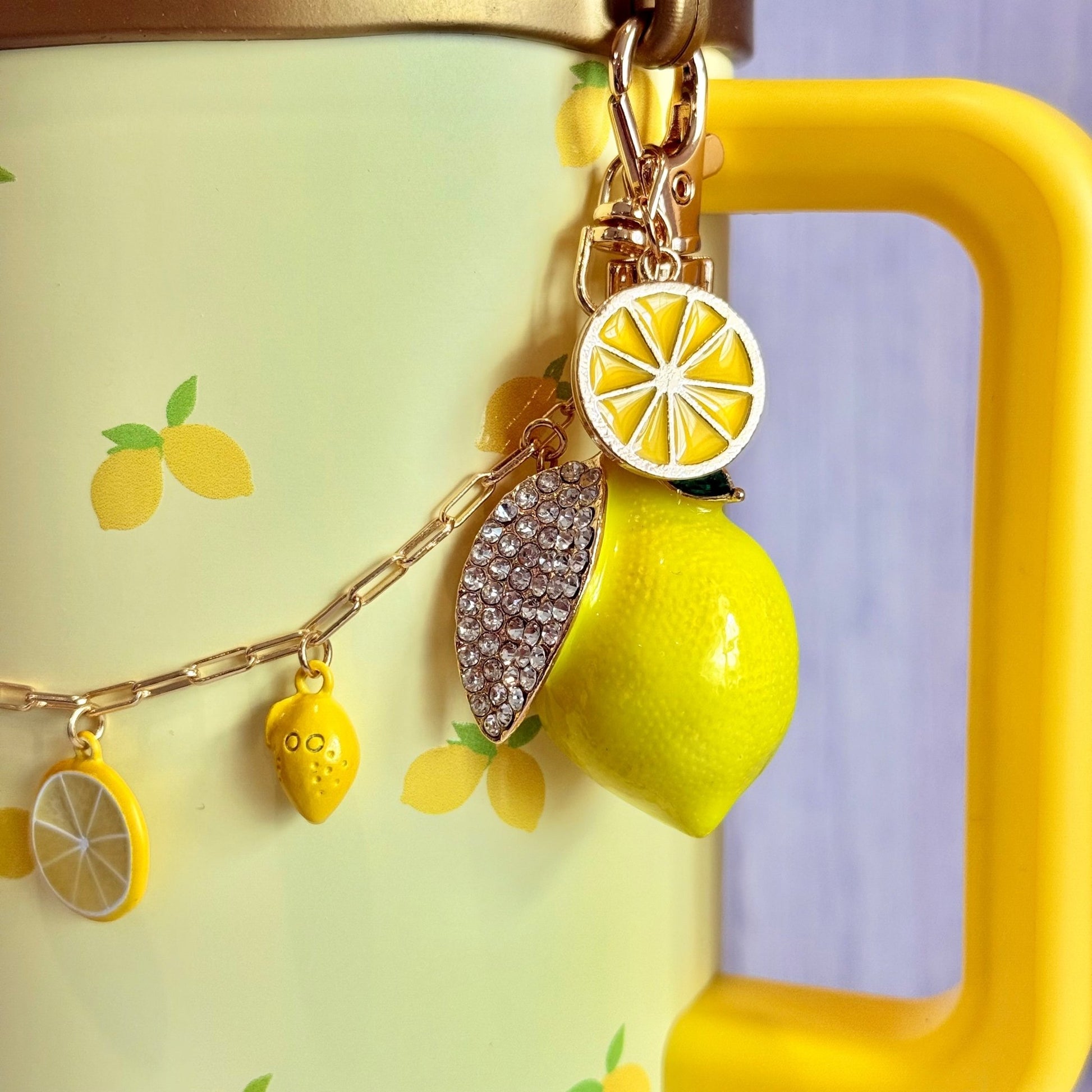Large Deluxe Metal Lemon Charm - Tumbler Handle Charm - The Nifty Little Finds - Charm - The Nifty Little Finds