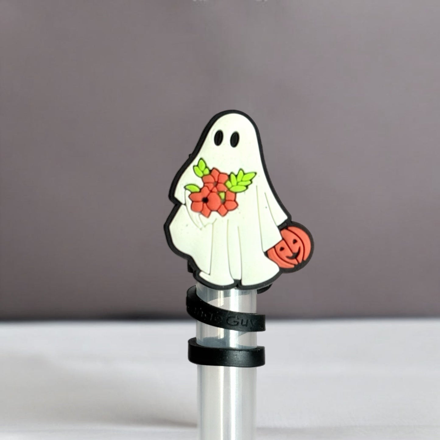 Floral Ghost Straw Topper - The Nifty Little Finds - The Nifty Little Finds