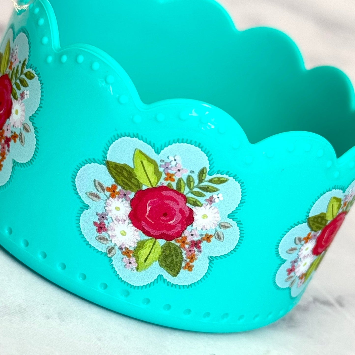 Opal Blue Floral Scallop Boot - The Nifty Little Finds - Boot - The Nifty Little Finds