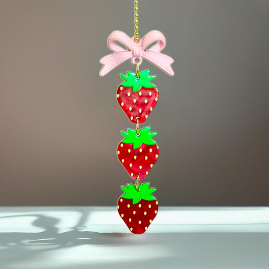 Coquette Strawberry Charm - Tumbler Handle Charm - The Nifty Little Finds - Charm - The Nifty Little Finds