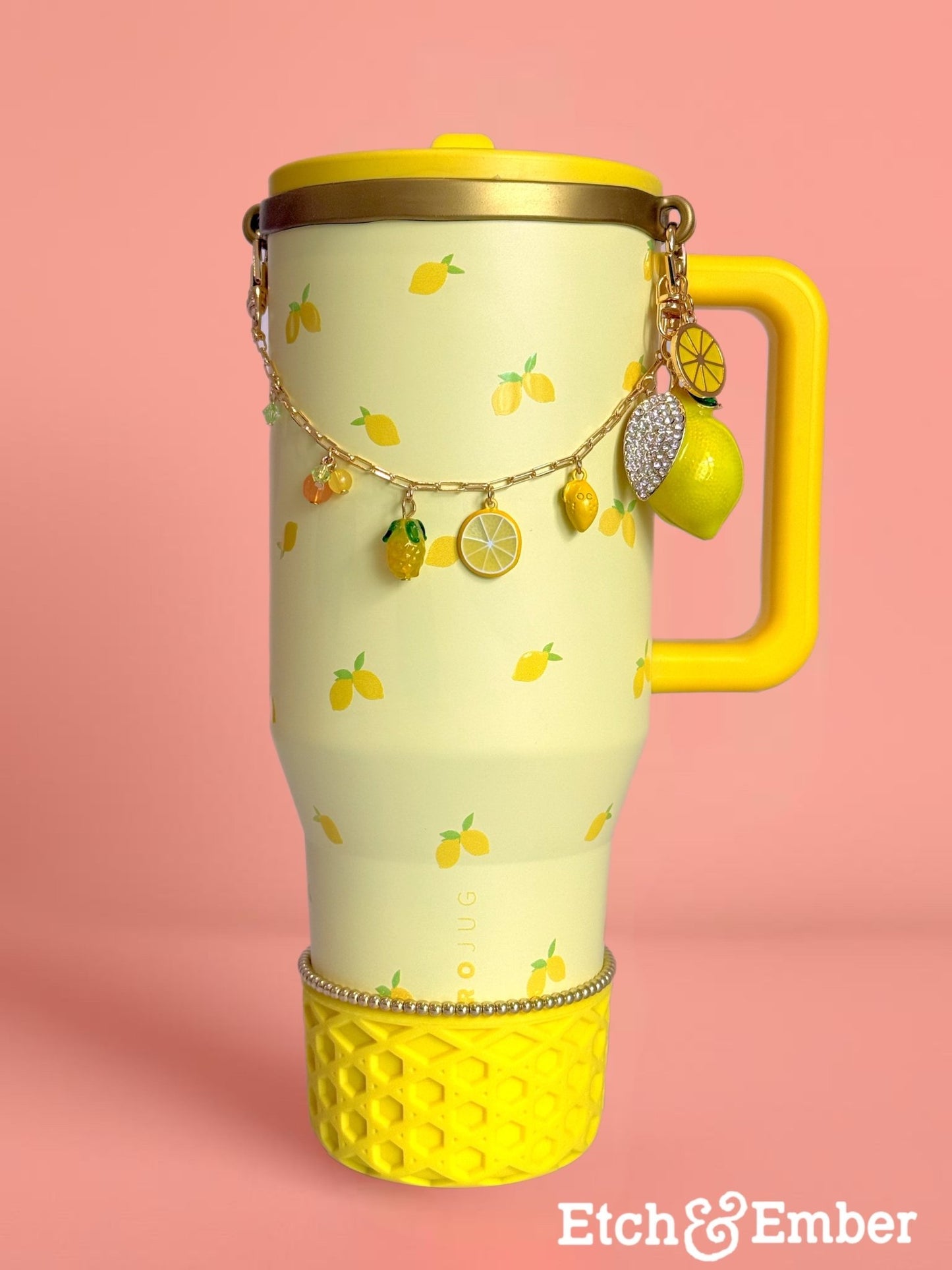 Large Deluxe Metal Lemon Charm - Tumbler Handle Charm - The Nifty Little Finds - Charm - The Nifty Little Finds