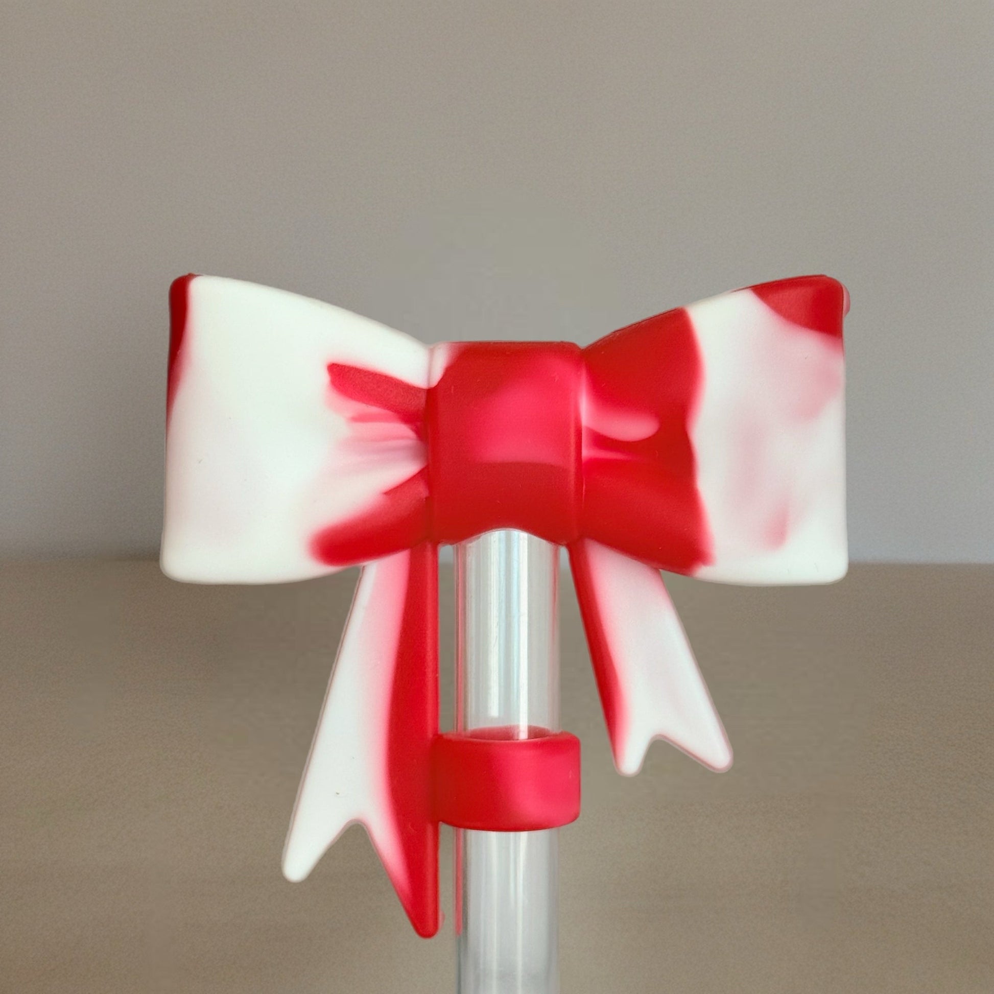 Red & White 3D Bow Straw Topper - The Nifty Little Finds - 3D Bow Straw Topper - The Nifty Little Finds