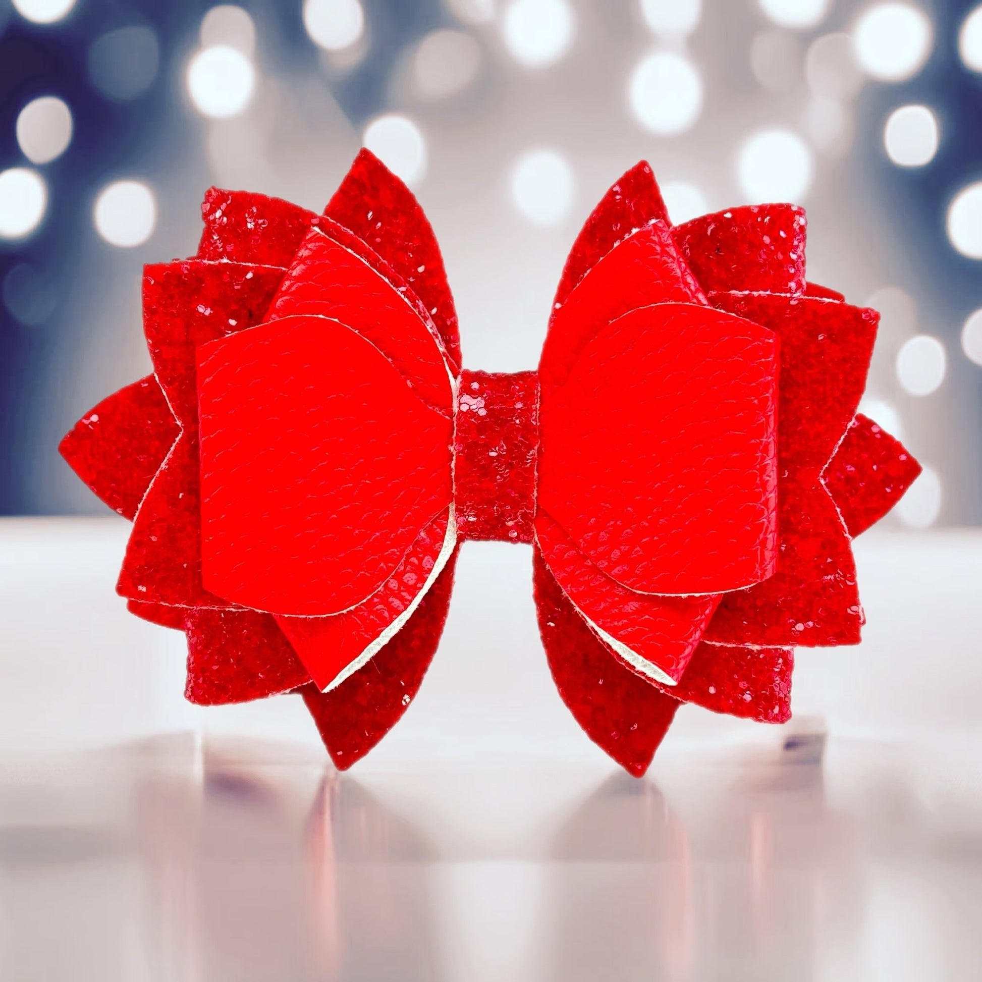 Merry & Bright Red Glitter Tumbler Bow - The Nifty Little Finds - Bow - The Nifty Little Finds