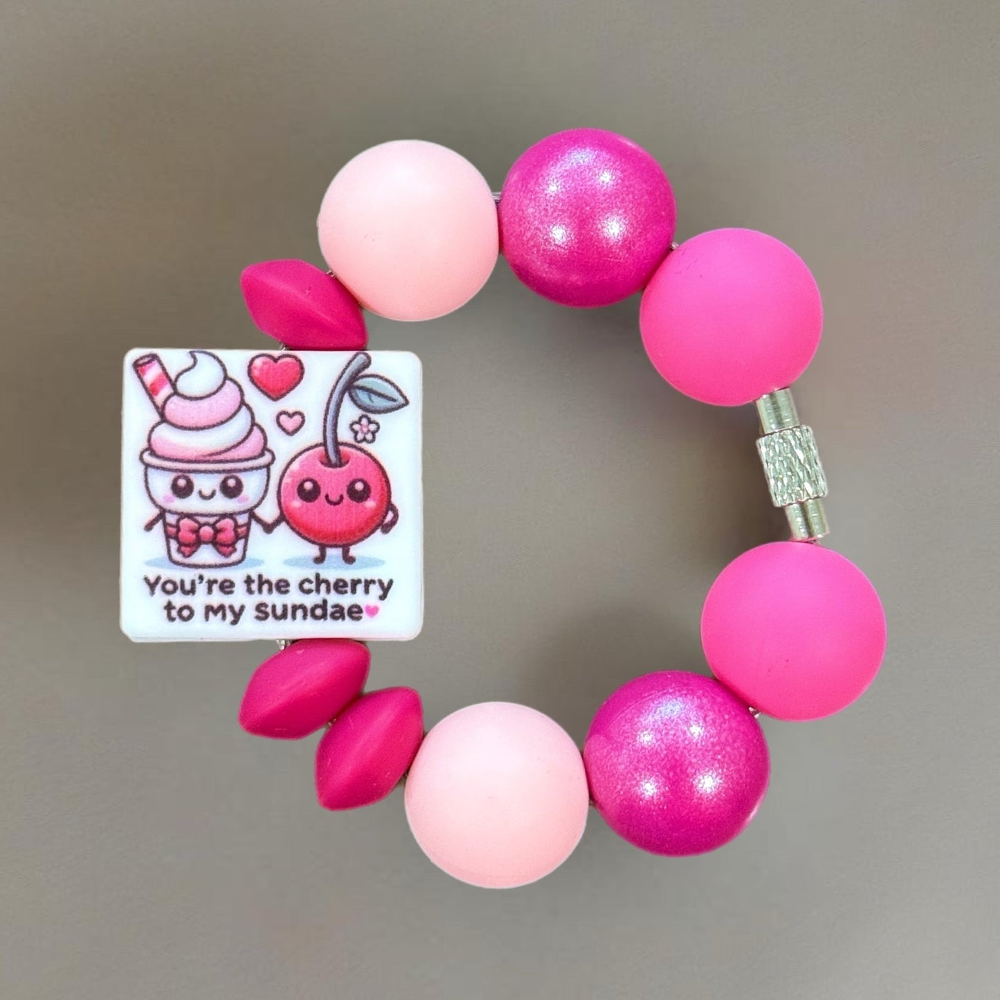 Cherry Sundae Handle Bracelet - Tumbler Handle Charm - The Nifty Little Finds - Charm - The Nifty Little Finds