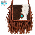 Hair-on-Hide Fringe Crossbody Purse | Branding Iron Western Wear