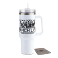 Ranch Life: Where Vacations Go To Die - Insulated 40oz Western Tumbler w/ Handle